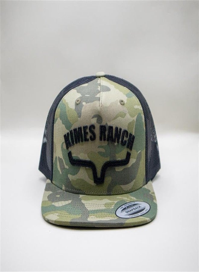 Kimes Ranch Caps Adjustable Snapback Flatlands Trucker Hat/Camo - Image 2